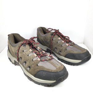 Propet Men Leather Sneakers Brown Grey Size 15 Lace-Up